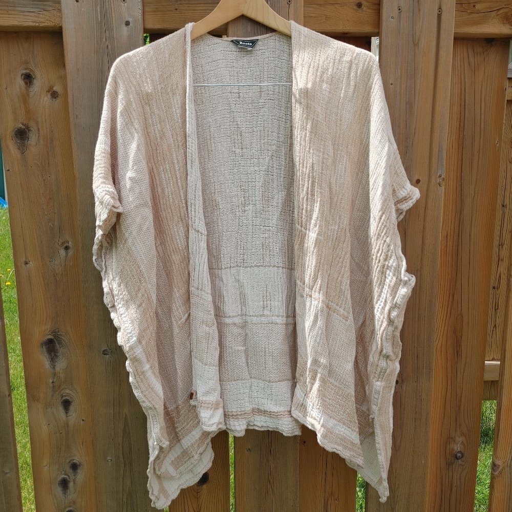 ROOTS CANADA Summer Wrap Beach Coverup Size Large Oatmeal White